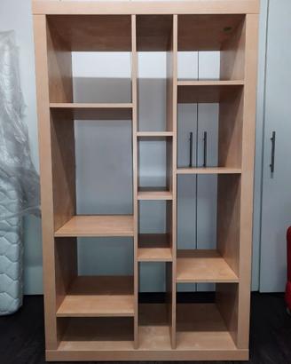 Scaffale Ikea, serie Kallax, effetto rovere