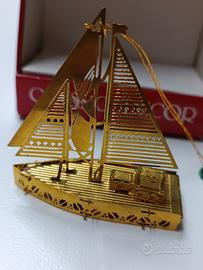 decoro di Natale vintage in ottone