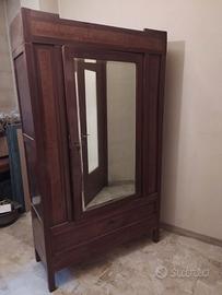 Armadio antico ad anta singola con specchio