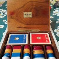 Cofanetto dal negro vintage porta fiches e carte