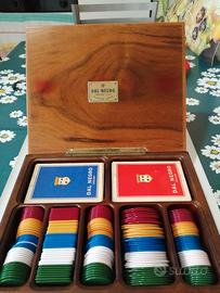 Cofanetto dal negro vintage porta fiches e carte