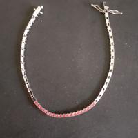 Bracciale tennis argento 925,radici di rubino