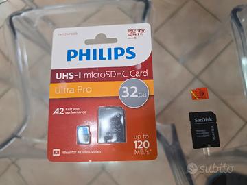 2 micro SD una ultra HD da 32 e una da 128 giga