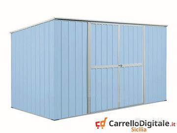 Casetta giardino in Acciaio 345x186cm azzurro