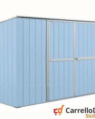 Casetta giardino in Acciaio 345x186cm azzurro