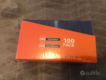 Pacco sigillato da 100 toploaders + 100 sleeves pr