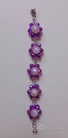Bigiotteria: bracciale floreale viola
