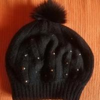 Cappello berretto nero con brillantini