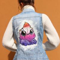 Gilet Jeans dipinto a mano