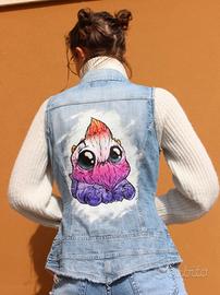 Gilet Jeans dipinto a mano