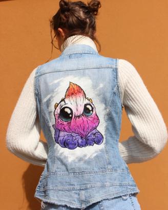 Gilet Jeans dipinto a mano