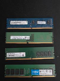 Lotto 4 RAM DDR4 4GB Desktop 16GB Totali