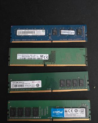 Lotto 4 RAM DDR4 4GB Desktop 16GB Totali
