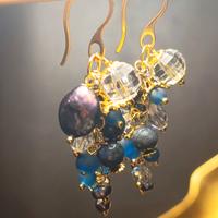 orecchini petla keshi blu,cristallo,diaspro,acciai