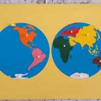 Puzzle continenti Montessori