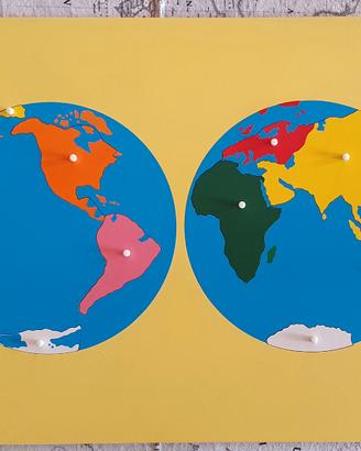 Puzzle continenti Montessori