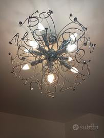 lampadario moderno argento 