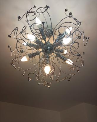 lampadario moderno argento 