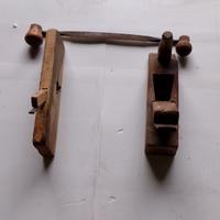 2 pialle legno vintage e coltello lama 2 manici