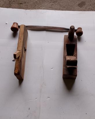 2 pialle legno vintage e coltello lama 2 manici