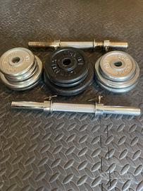 Coppia Manubri Regolabili Cromati + 18,5 kg Pesi