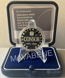 ITALIA 2024 CONSOB MONETA 5 EURO ARGENTO PROOF