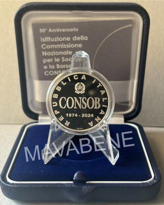 ITALIA 2024 CONSOB MONETA 5 EURO ARGENTO PROOF