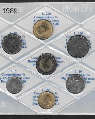 Italia - set monete FdC 1989 UNI 784