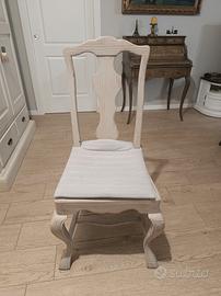 Sedie legno massello finitura shabby 