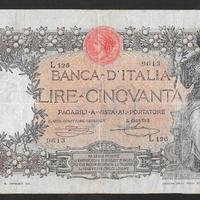 Banconota 50 lire buoi del 1919, rarissima
