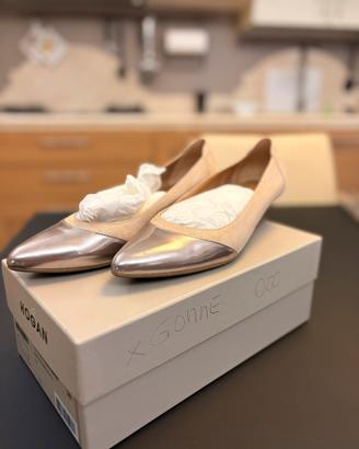 Scarpe ballerine Hogan oro e beige