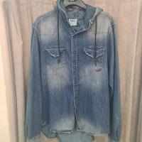 camicia jeans displaj large