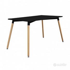Tavolo da Pranzo Rettangolare 120x80 Nero Legno