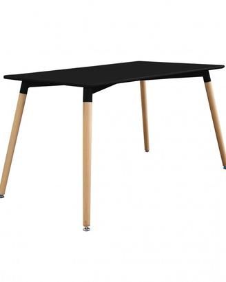 Tavolo da Pranzo Rettangolare 120x80 Nero Legno