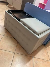 Panca pouf TOMASUCCI girevole con vassoi