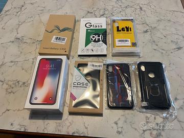 iPhone X, Space Gray, 256gb usato con accessori