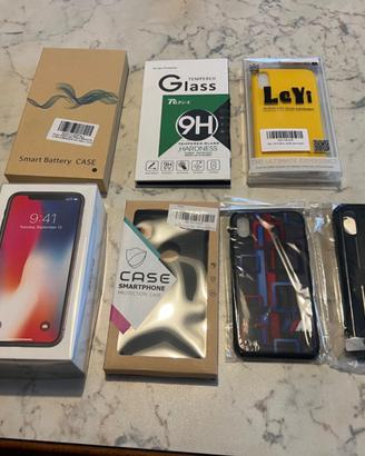 iPhone X, Space Gray, 256gb usato con accessori