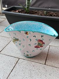 Vaso Ceramica Deruta Farfalla e Cavalletta