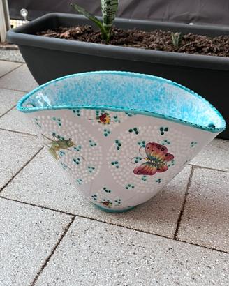 Vaso Ceramica Deruta Farfalla e Cavalletta