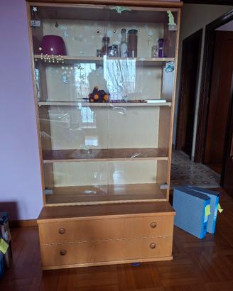 vetrinetta e cassettiera in frassino