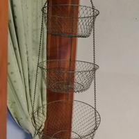 cestino pensile vintage 3 ripiani 