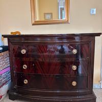 Set cassettiera e due comodini stile inglese legno