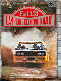 Poster Fiat 131 abarth Campione del mondo rally