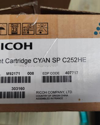 Toner originale Ricoh SP C252HE Ciano
