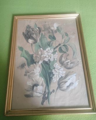 Quadro antico ricamo in seta 