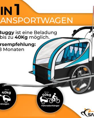 RIMORCHIO 2 IN 1 BAMBINI