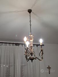 Lampadario a tre luci anni 80