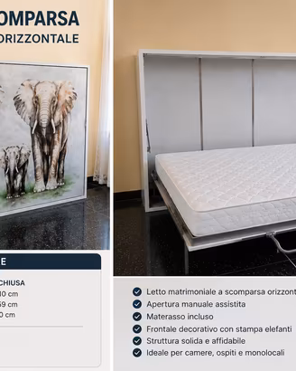 Letto matrimoniale a scomparsa