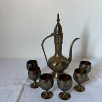 Servizio da tè vintage ottone stile orientale
