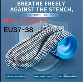 2 paia di solette in memory foam taglia eu 37-38 